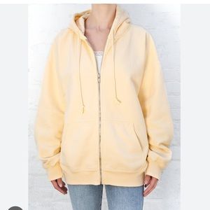brandy melville light yellow christy hoodie
